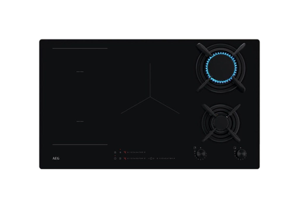 AEG HDB95623NB Piano cottura misto gas/induzione cm. 90 - vetroceramica nero