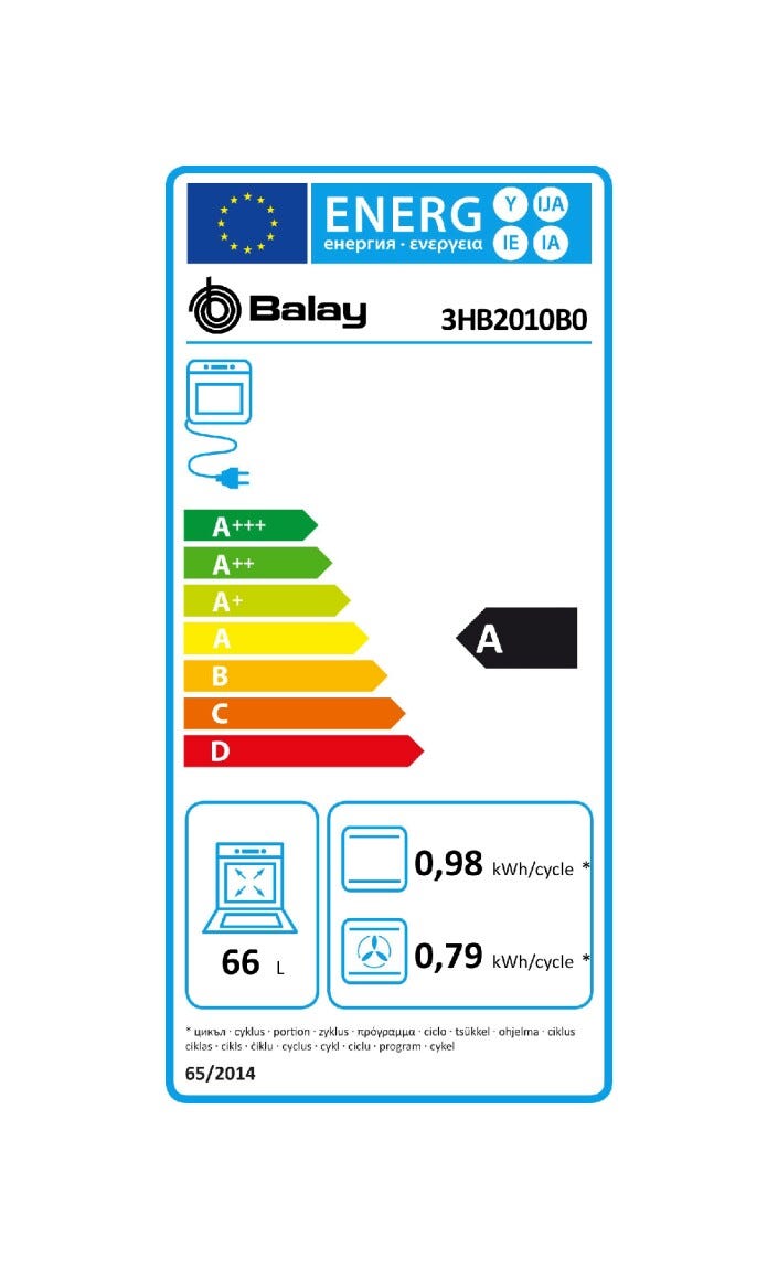 Balay 3HB2010B0 Forno elettrico da incasso cm. 60 - bianco