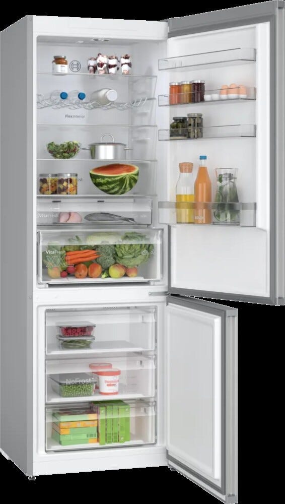 Bosch KGN497LDF Serie 4 Frigorifero con congelatore a libera installazione - cm. 70 h 203 - lt. 440 - inox