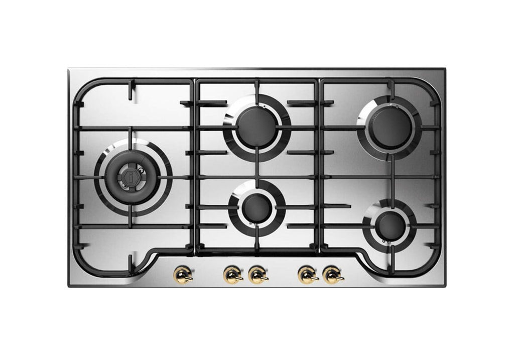 ILVE HCB90SDN Nostalgie Piano cottura a gas cm 90 - inox - con bruciatore Dual
