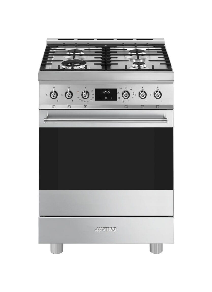 Smeg C6GMX2 Sinfonia Cucina da accosto cm. 60x60 - 4 fuochi a gas + 1 forno elettrico - inox antimpronta