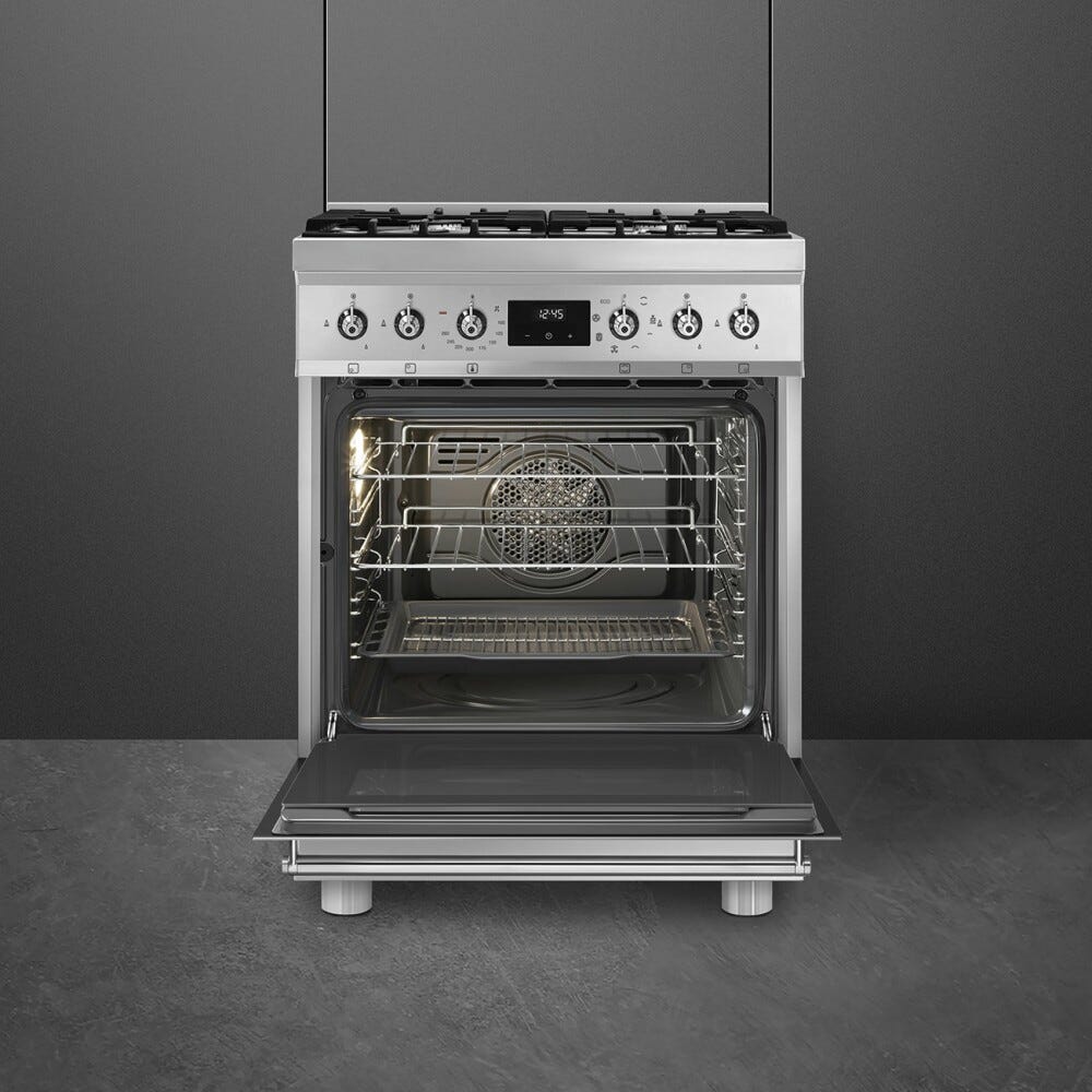 Smeg C6GMX2 Sinfonia Cucina da accosto cm. 60x60 - 4 fuochi a gas + 1 forno elettrico - inox antimpronta