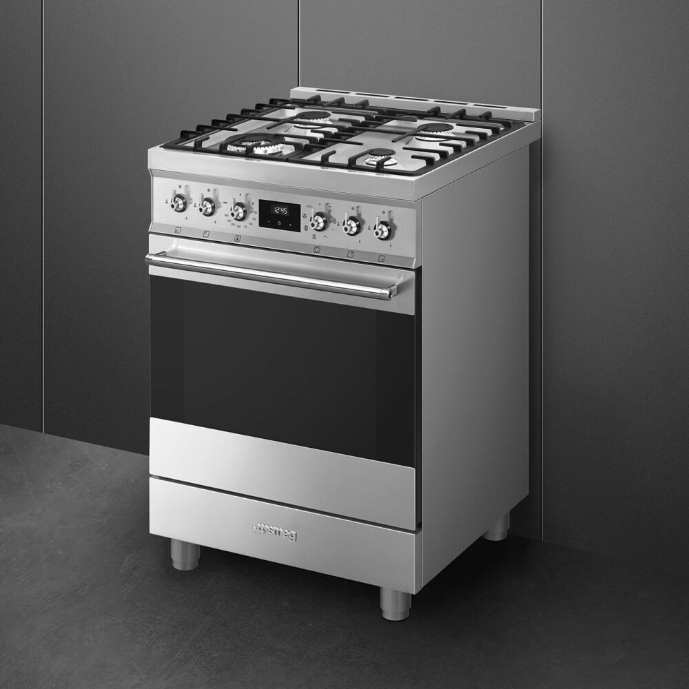 Smeg C6GMX2 Sinfonia Cucina da accosto cm. 60x60 - 4 fuochi a gas + 1 forno elettrico - inox antimpronta