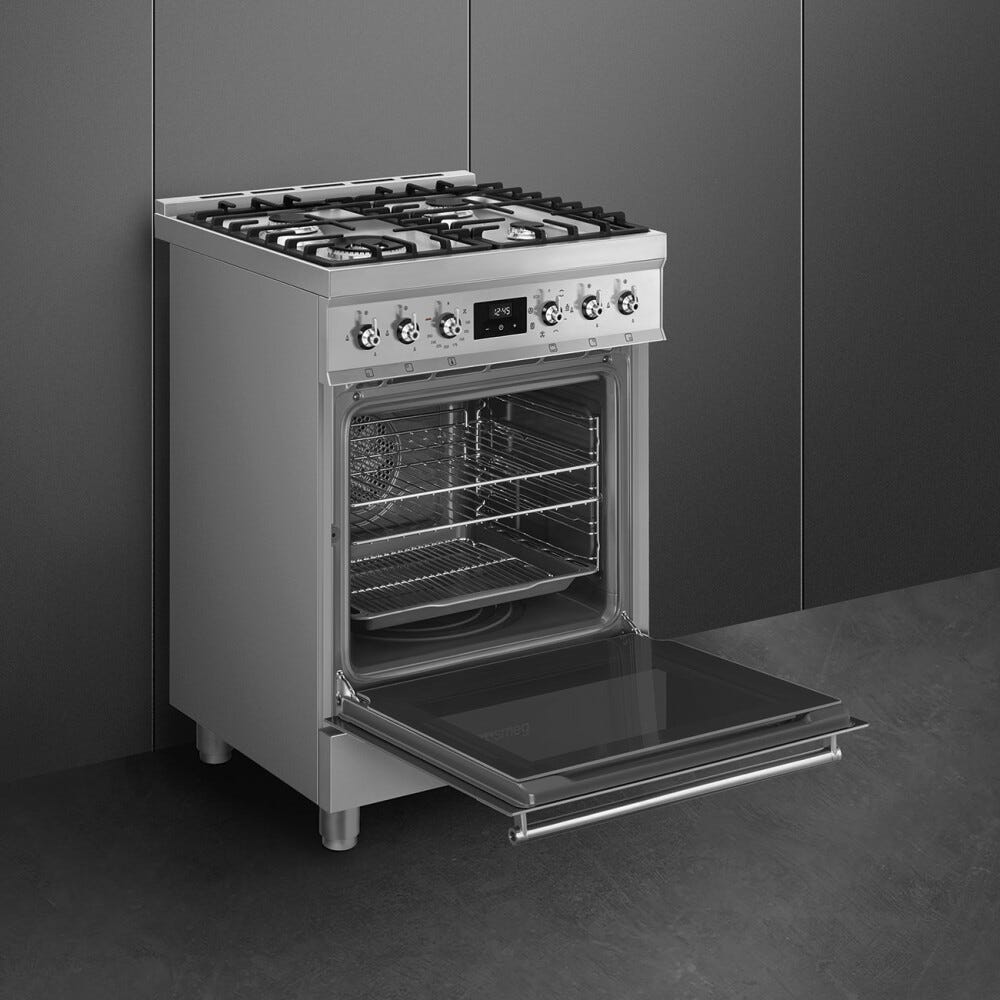 Smeg C6GMX2 Sinfonia Cucina da accosto cm. 60x60 - 4 fuochi a gas + 1 forno elettrico - inox antimpronta