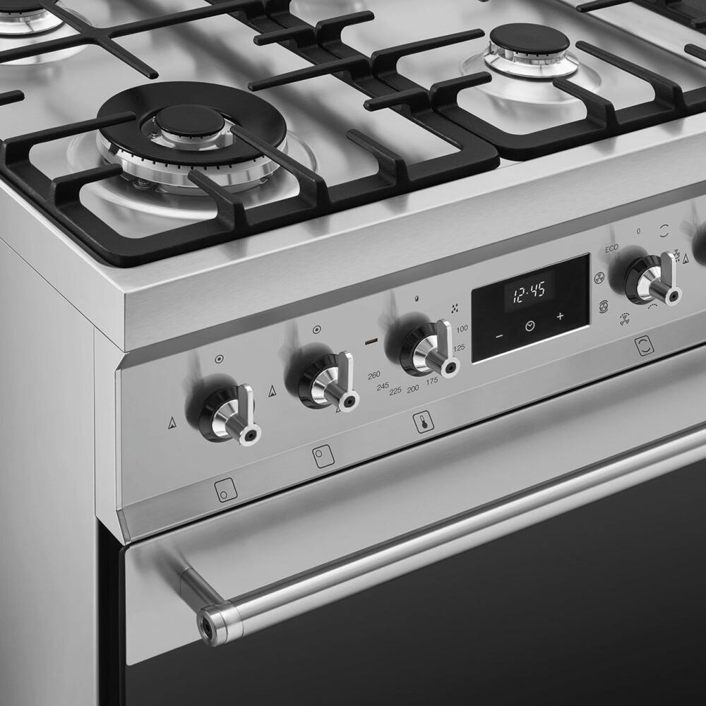 Smeg C6GMX2 Sinfonia Cucina da accosto cm. 60x60 - 4 fuochi a gas + 1 forno elettrico - inox antimpronta