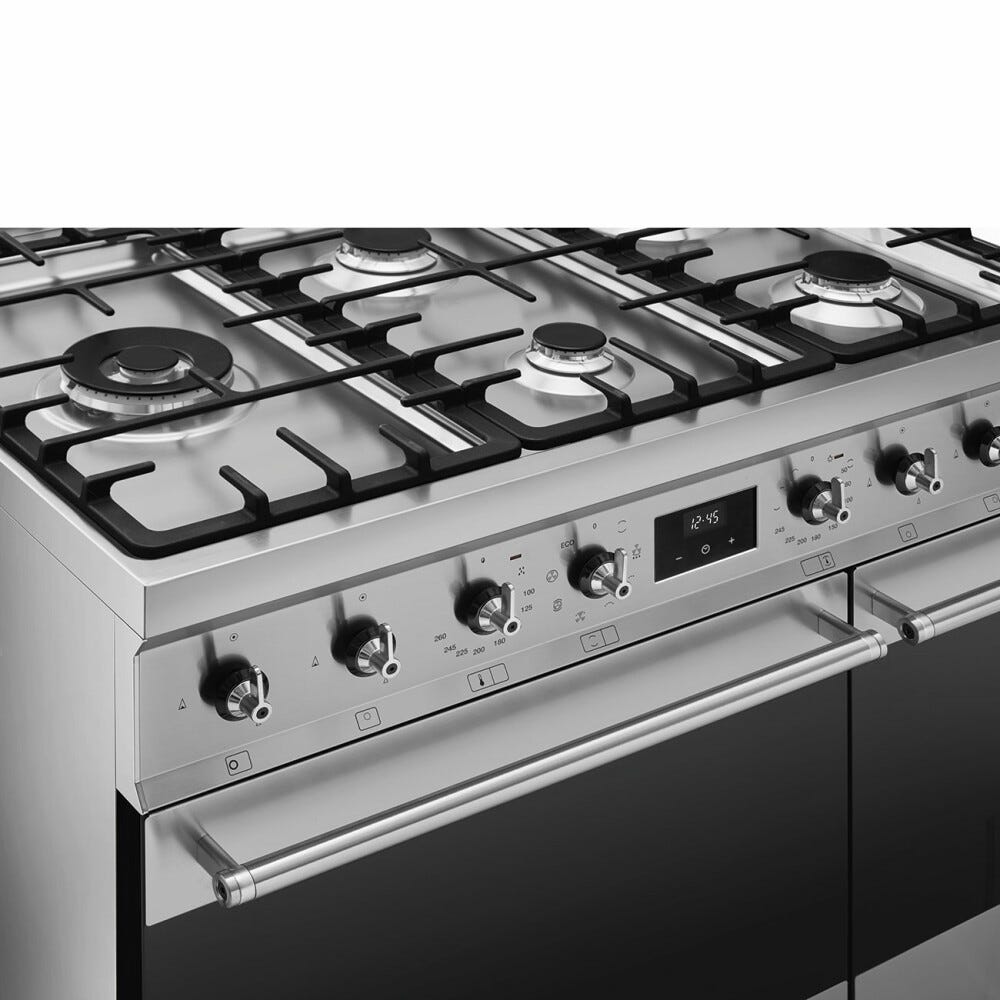 Smeg C92GMX2 Sinfonia Cucina da accosto cm. 90x60 - 5 fuochi a gas + 2 forni - inox antimpronta