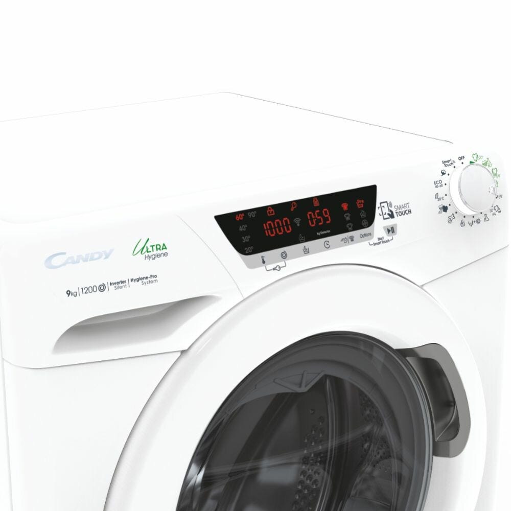 Candy HE 129TXME/1-S Ultra Hygiene Lavatrice cm. 60 - capacità 9 kg - bianco