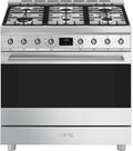Smeg C9GMX2 Sinfonia Cucina da accosto cm. 90x60 - 6 fuochi a gas + 1 forno elettrico - inox antimpronta