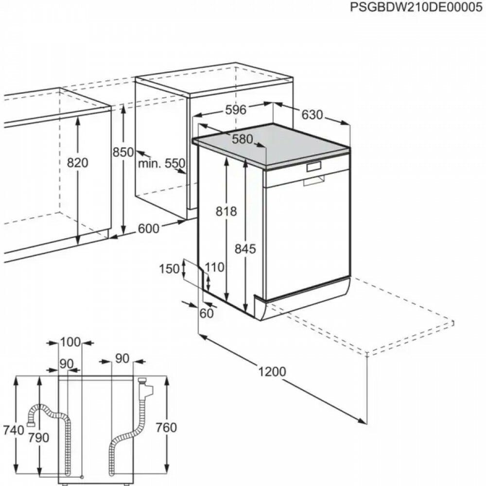 Electrolux ESA47200SW Serie 300 Lavastoviglie integrata parziale cm. 60 - 13 coperti - bianco