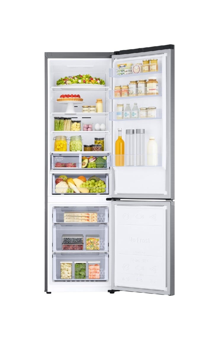 Samsung RB38T607BS9 EcoFlex Frigorifero con congelatore a libera installazione - cm. 60 h 203 - lt. 387 - metal inox