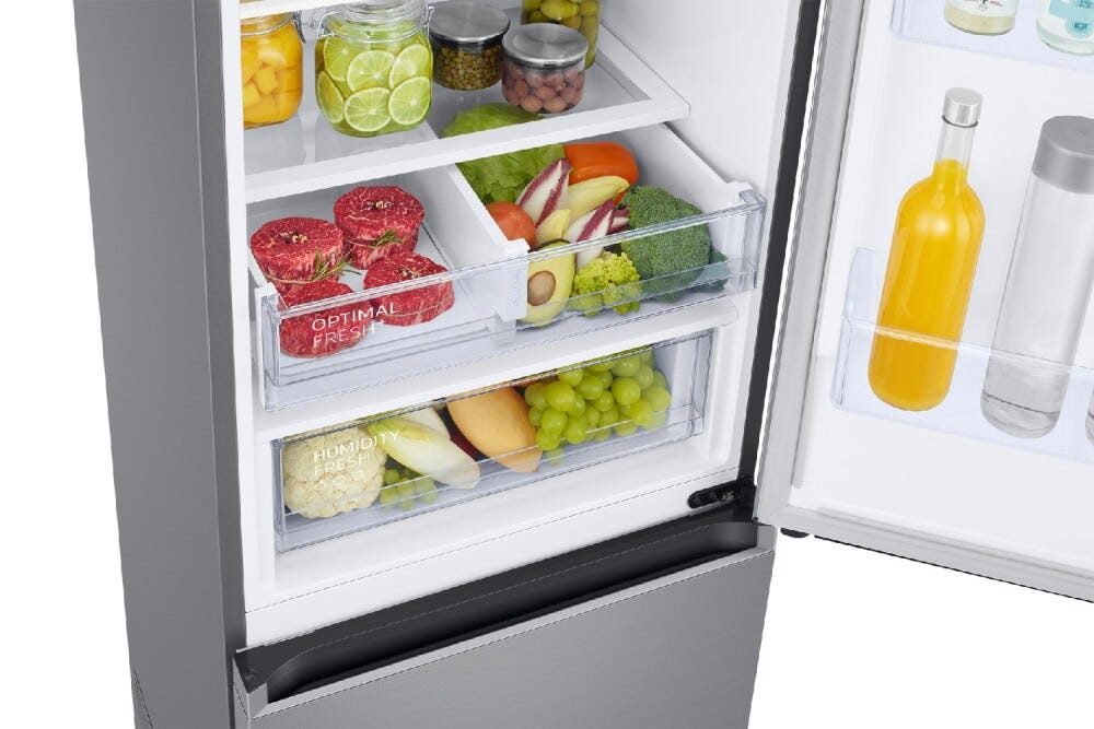 Samsung RB38T607BS9 EcoFlex Frigorifero con congelatore a libera installazione - cm. 60 h 203 - lt. 387 - metal inox