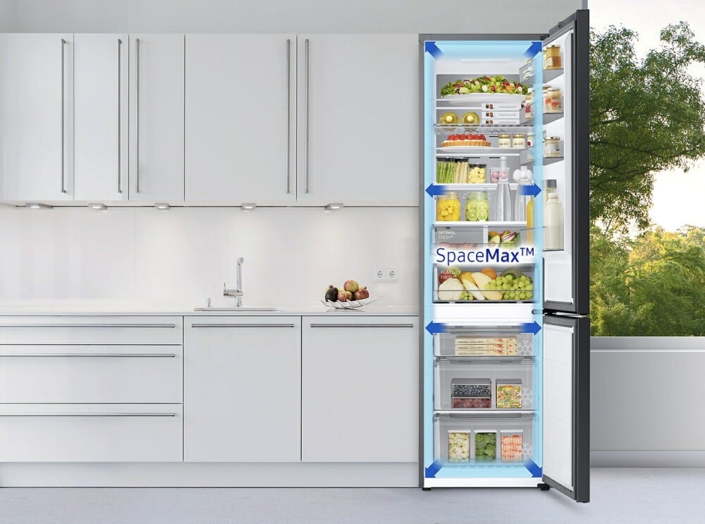 Samsung RB38T607BS9 EcoFlex Frigorifero con congelatore a libera installazione - cm. 60 h 203 - lt. 387 - metal inox