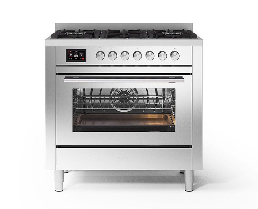ILVE P36W Professional Plus Cucina da accosto cm 91 configurabile con forno pirolitico e cassetto riscaldato - inox o colorato