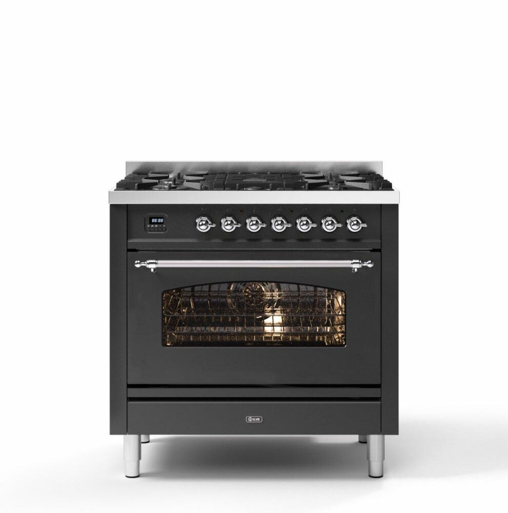 ILVE P36N Nostalgie Cucina da accosto cm 91 configurabile con forno pirolitico e cassetto riscaldato - inox o colorato
