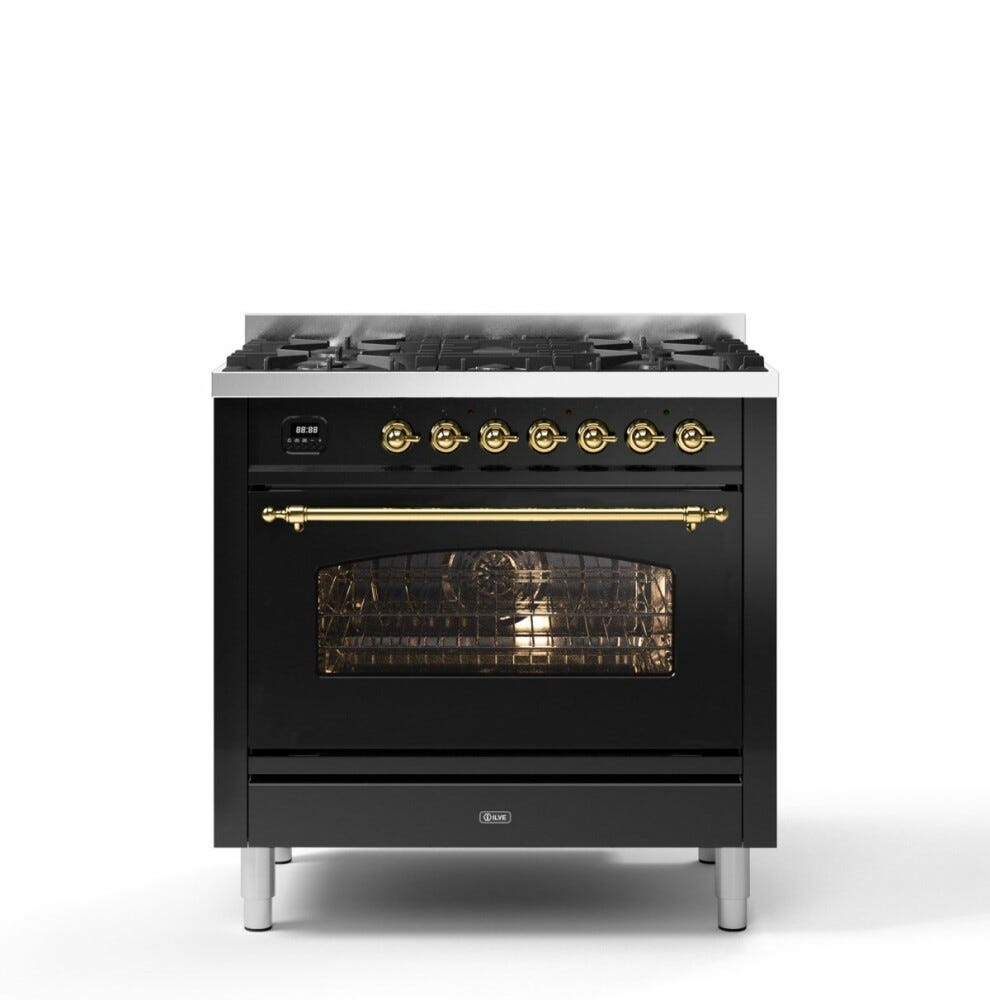ILVE P36N Nostalgie Cucina da accosto cm 91 configurabile con forno pirolitico e cassetto riscaldato - inox o colorato