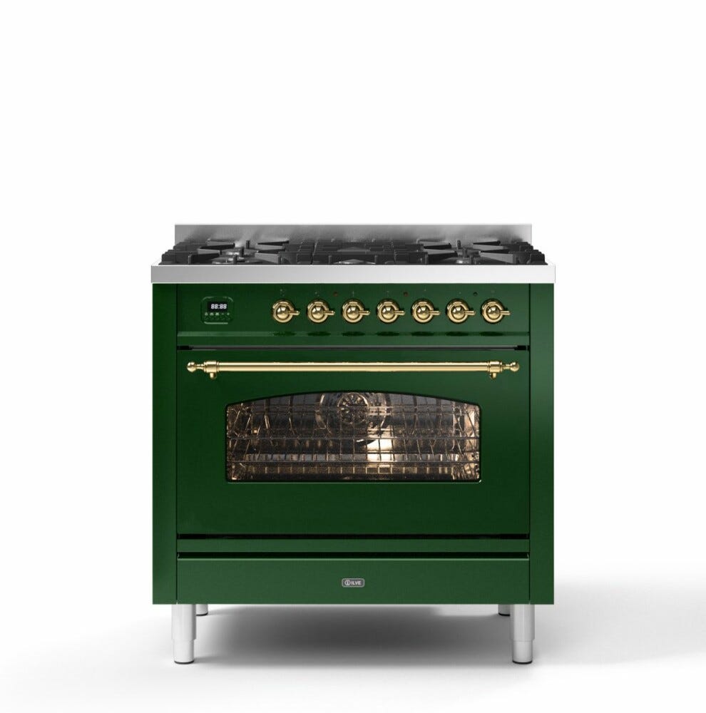 ILVE P36N Nostalgie Cucina da accosto cm 91 configurabile con forno pirolitico e cassetto riscaldato - inox o colorato