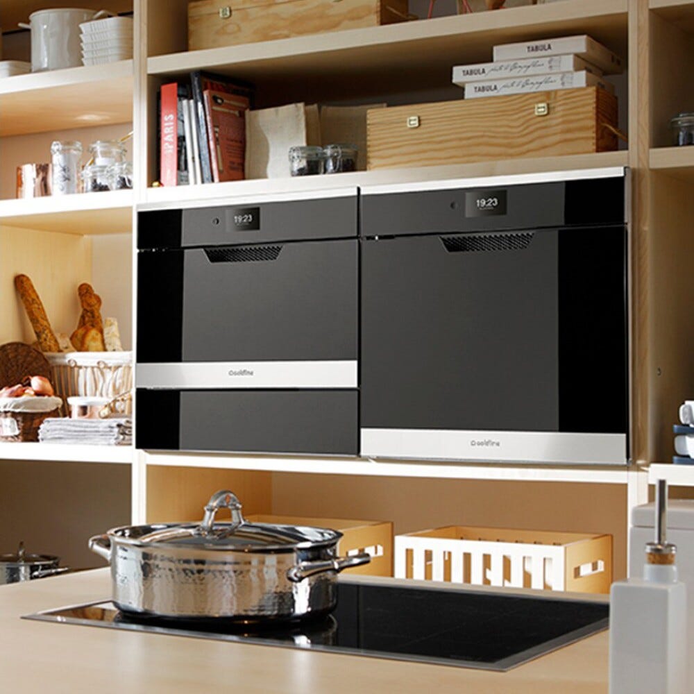Coldline W45NX LIFE Abbattitore di temperatura da incasso cm. 60 h. 45 - vetro nero/inox