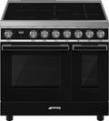 Smeg CPF92IMBL Portofino Cucina da accosto cm. 90x60 - 5 zone induzione + 2 forni - nero