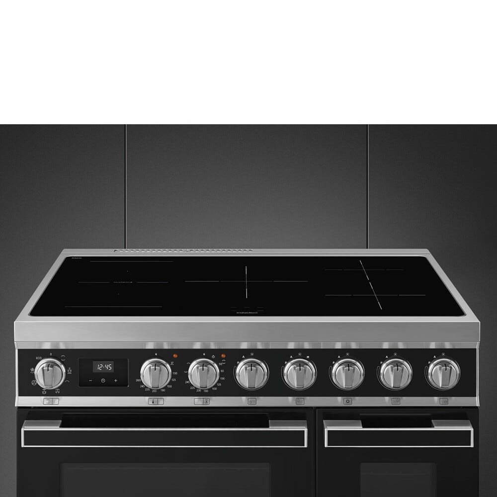 Smeg CPF92IMBL Portofino Cucina da accosto cm. 90x60 - 5 zone induzione + 2 forni - nero