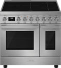 Smeg CPF92IMX Portofino Cucina da accosto cm. 90x60 - 5 zone induzione + 2 forni - inox