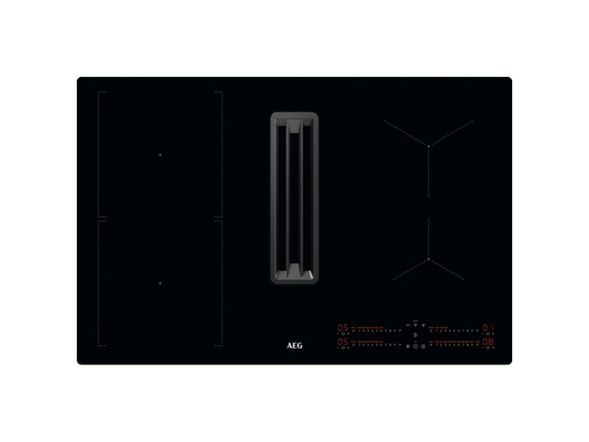 AEG CCE84543CB Piano cottura a induzione con cappa filtrante integrata cm. 80 - vetroceramica nero