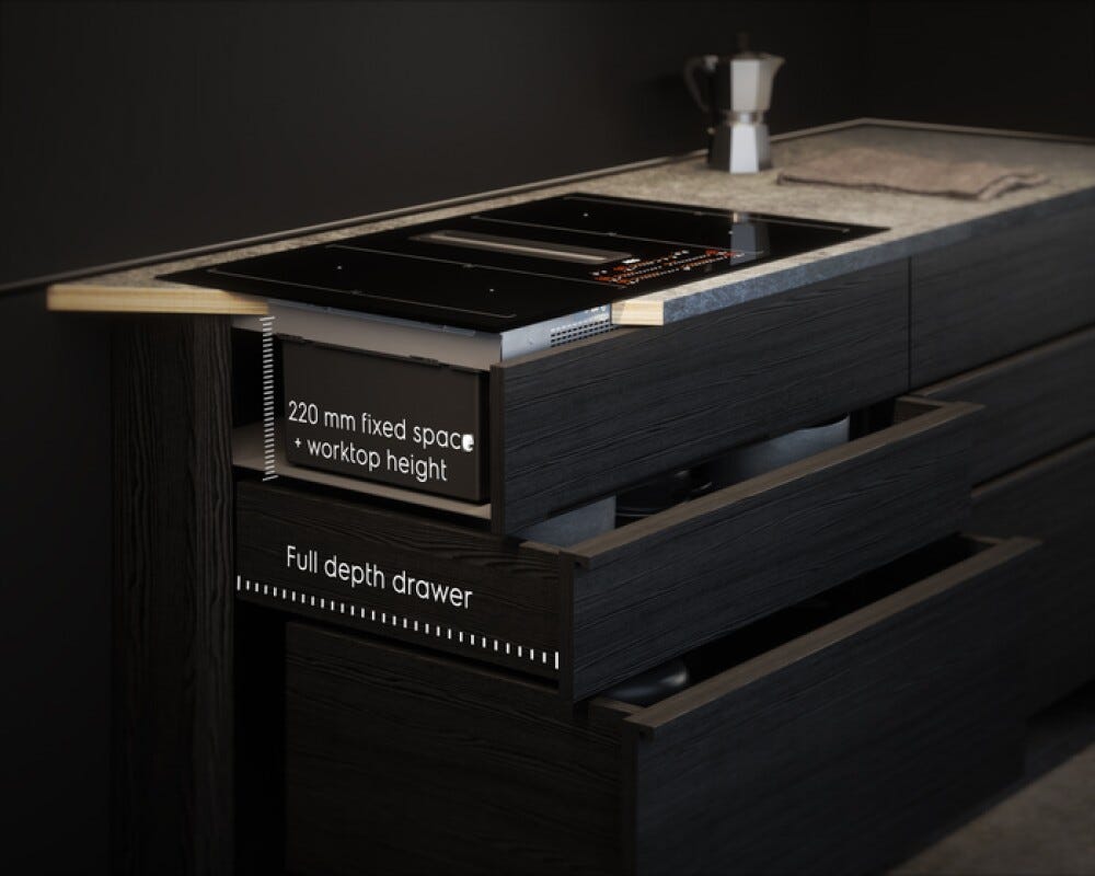 AEG CCE84543CB Piano cottura a induzione con cappa filtrante integrata cm. 80 - vetroceramica nero