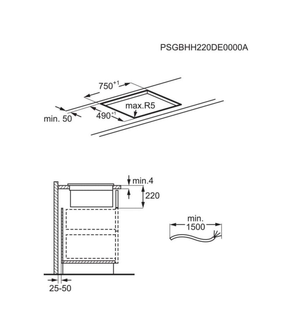 AEG CCE84543CB Piano cottura a induzione con cappa filtrante integrata cm. 80 - vetroceramica nero