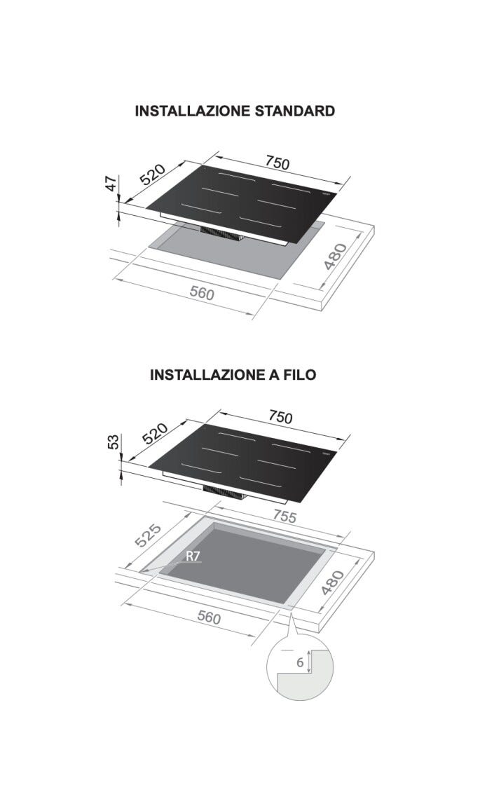 De Longhi Sli754 Piano cottura a induzione cm. 75 - nero