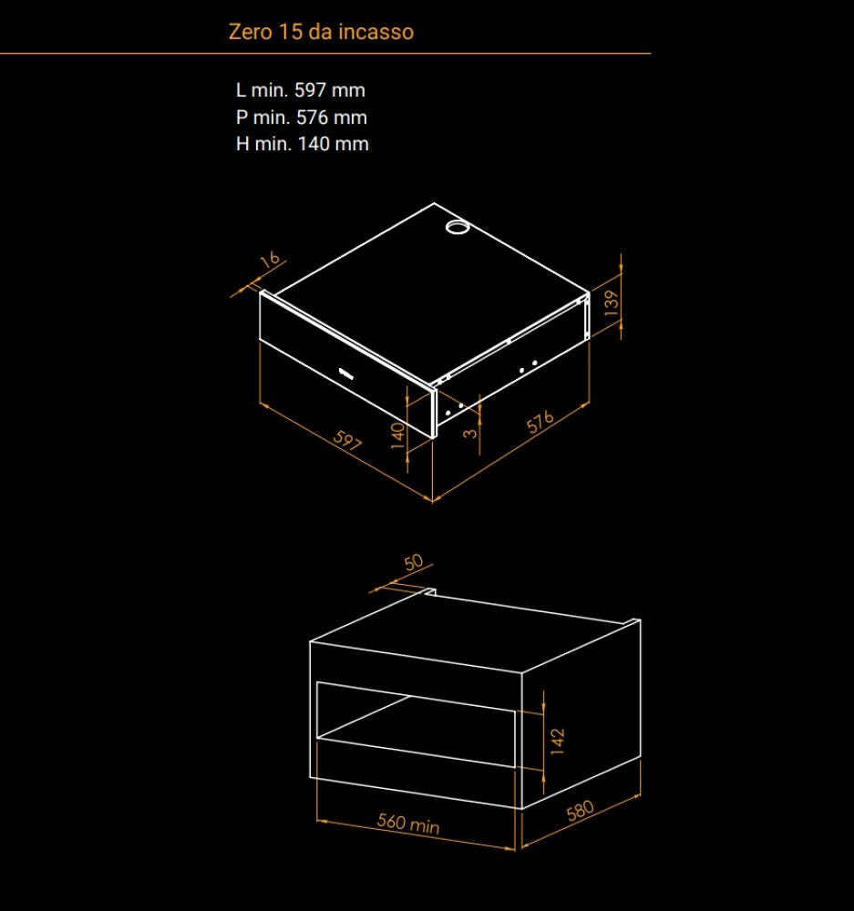 Irinox Zero 15 Cassetto per sottovuoto a campana cm. 60 h. 14 - inox