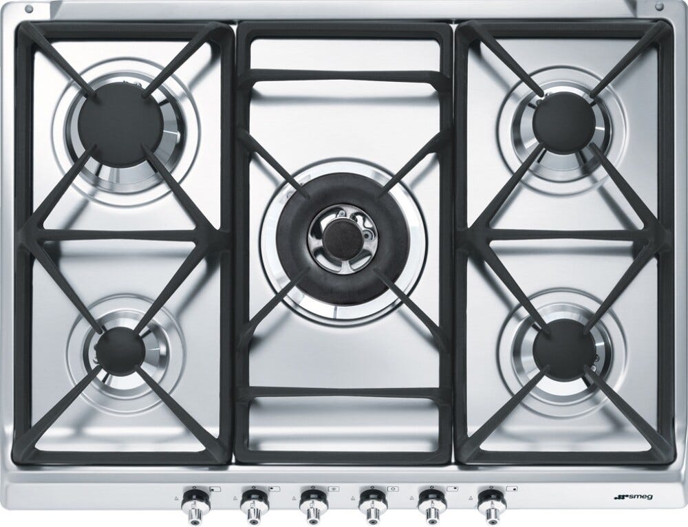 Smeg SE70SGH5 Classica Piano cottura a gas cm. 70/75 - inox