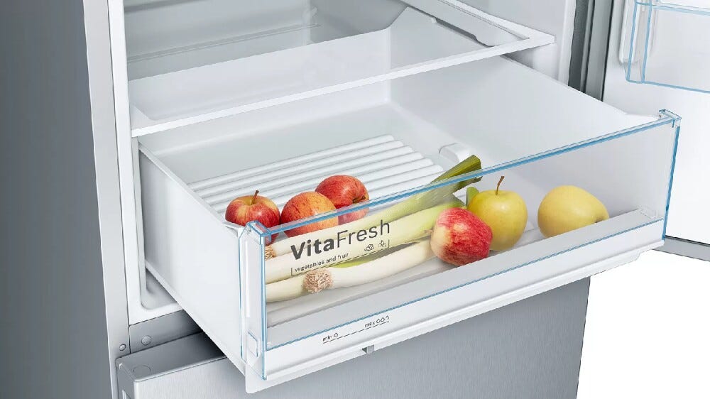 Bosch KGV58VLEAS Serie 4 Frigorifero con congelatore a libera installazione cm. 70 h 191 - lt. 503 - inox