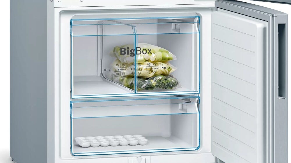 Bosch KGV58VLEAS Serie 4 Frigorifero con congelatore a libera installazione cm. 70 h 191 - lt. 503 - inox