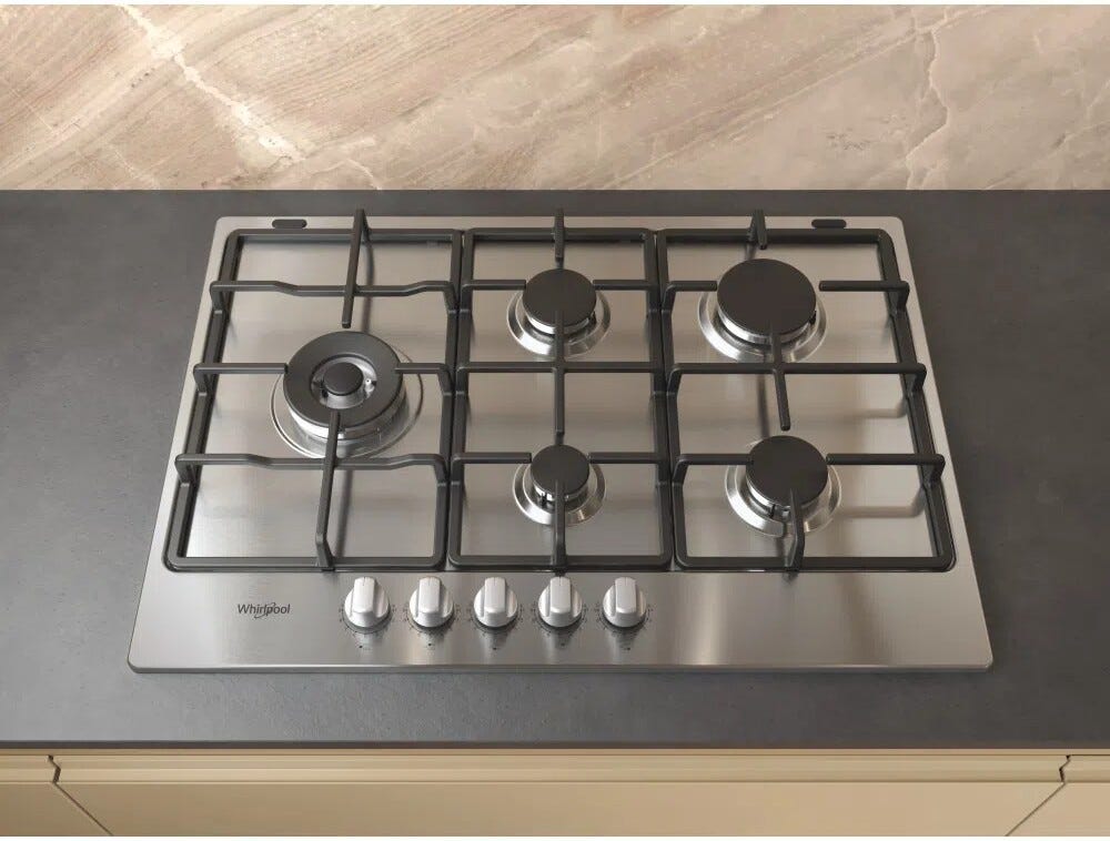 Whirlpool TGML 761 IX R Piano cottura a gas cm. 73 - inox