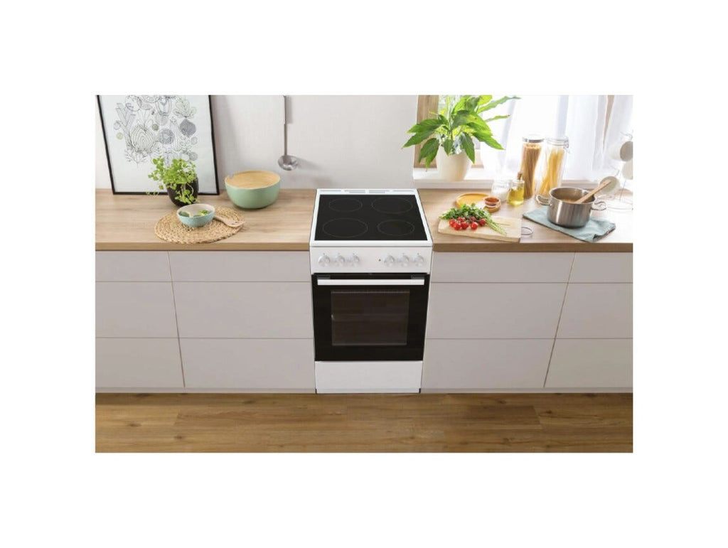 Gorenje GEC5A41WG Cucina da accosto cm. 50 - 4 zone elettriche - 1 forno elettrico - bianco/nero