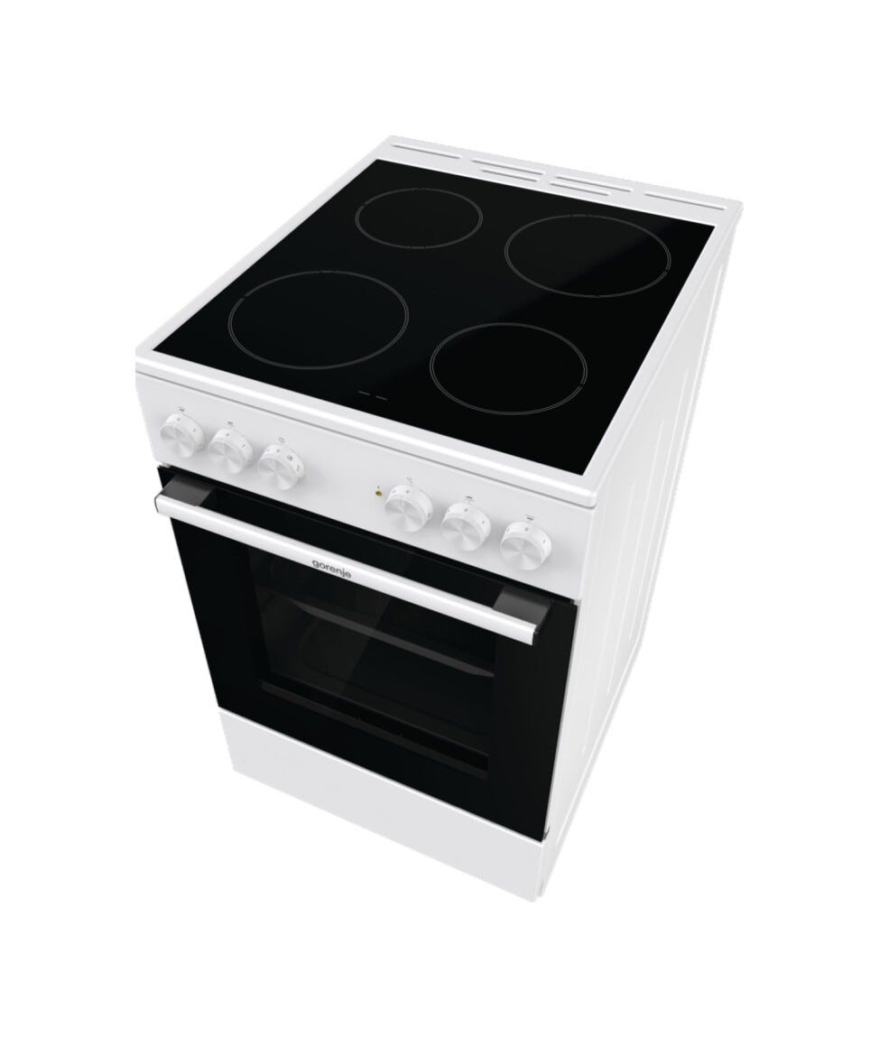 Gorenje GEC5A41WG Cucina da accosto cm. 50 - 4 zone elettriche - 1 forno elettrico - bianco/nero