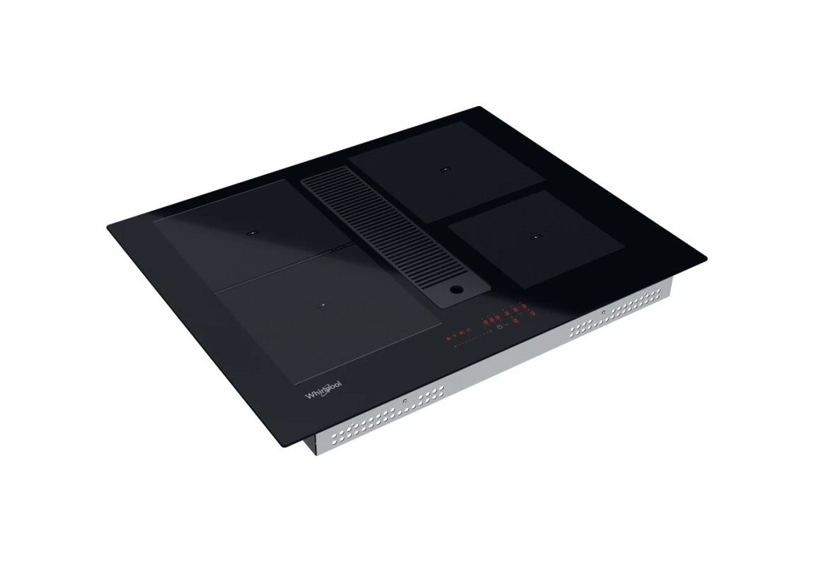 Whirlpool WVH 1065B F KIT Piano cottura a induzione con cappa integrata cm. 65 - vetroceramica nero