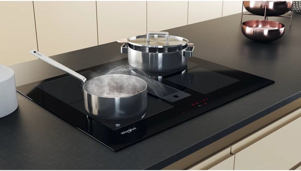 Whirlpool WVH 1065B F KIT Piano cottura a induzione con cappa integrata cm. 65 - vetroceramica nero