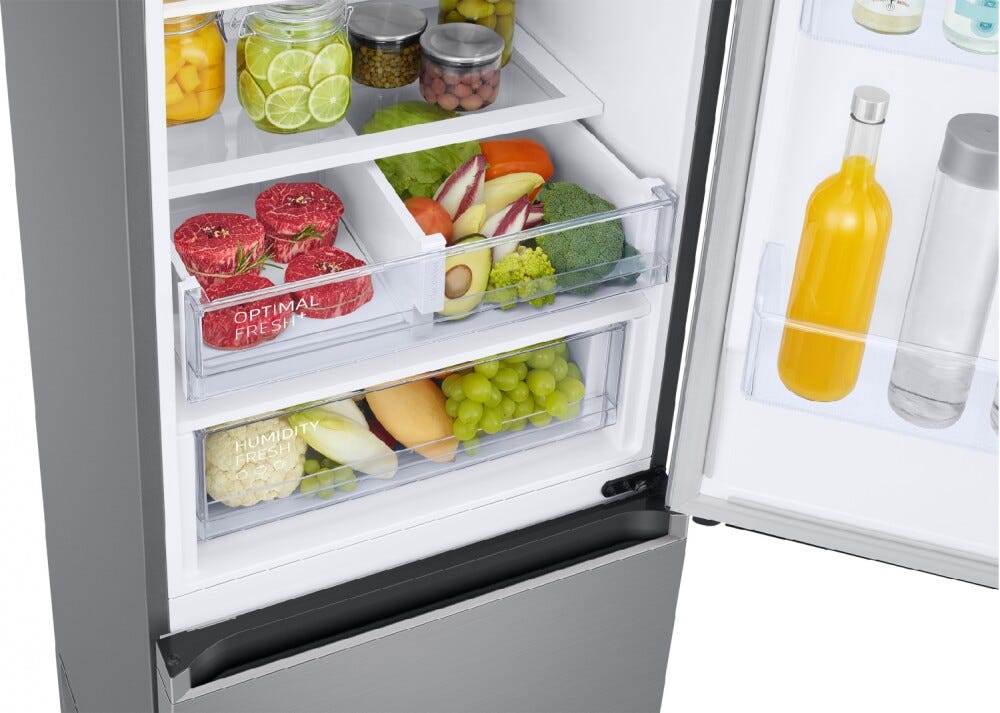 Samsung RB38C607AS9/EF EcoFlex Frigorifero con congelatore a libera installazione cm. 60 h. 203 - lt. 387 - metal inox