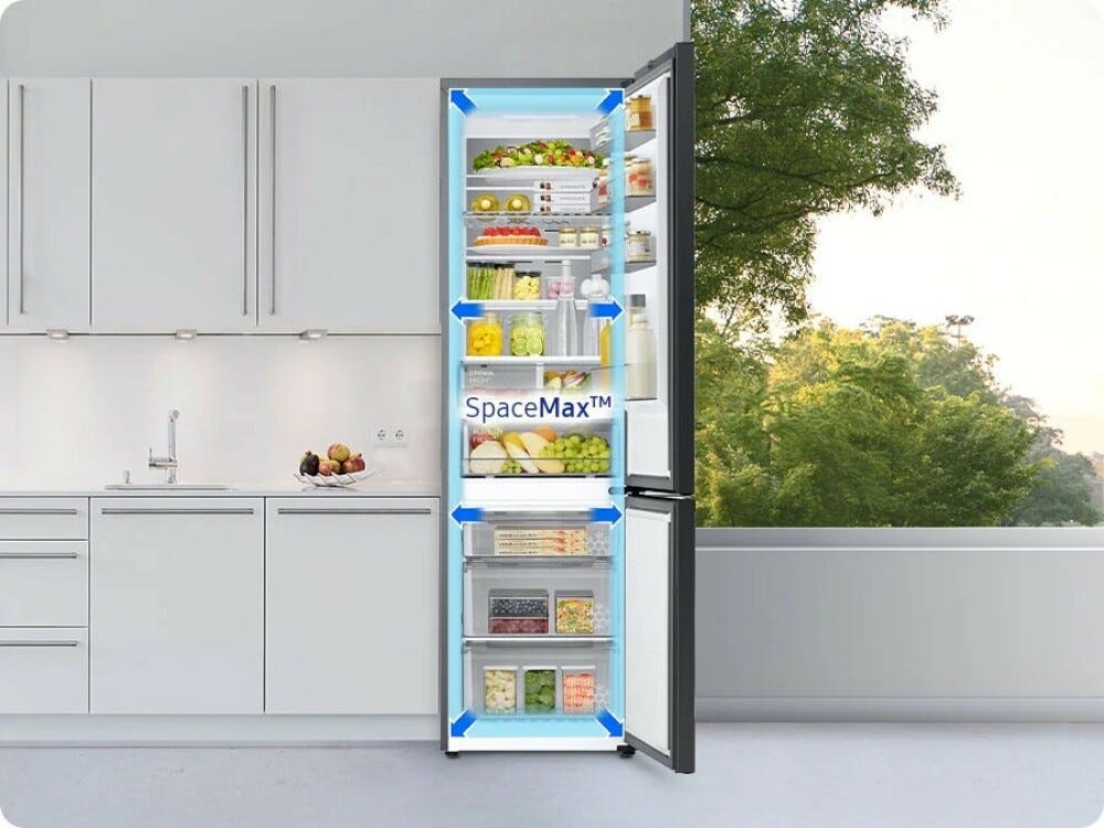 Samsung RB38C607AS9/EF EcoFlex Frigorifero con congelatore a libera installazione cm. 60 h. 203 - lt. 387 - metal inox