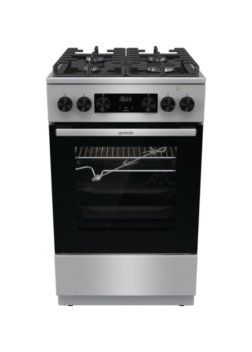 Gorenje GK5C65XV Cucina da accosto cm. 50 - 4 zone a gas - 1 forno elettrico - bianco/nero