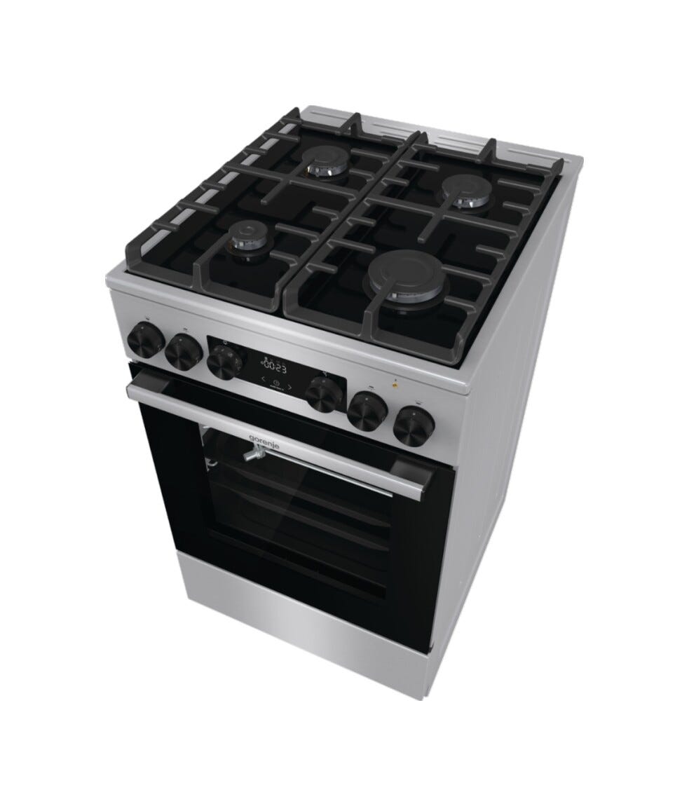 Gorenje GK5C65XV Cucina da accosto cm. 50 - 4 zone a gas - 1 forno elettrico - bianco/nero