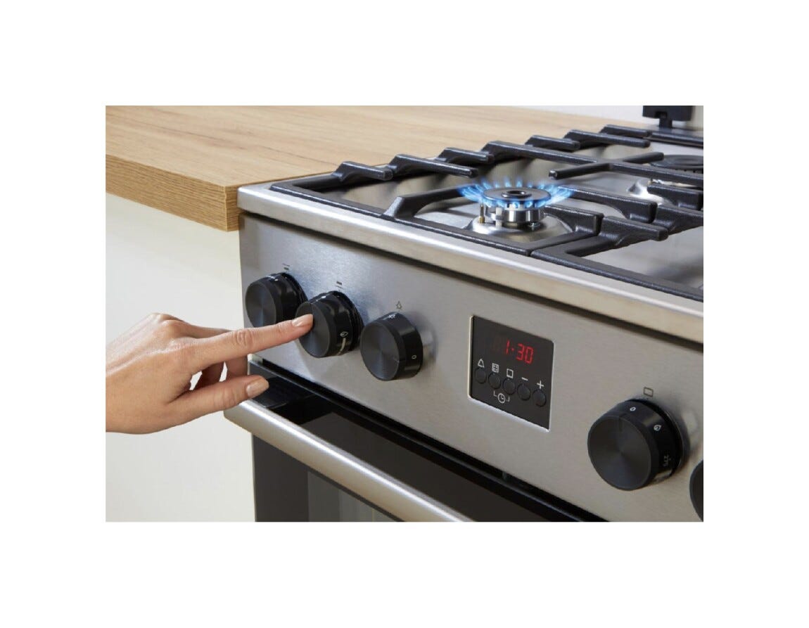 Gorenje GK5C65XV Cucina da accosto cm. 50 - 4 zone a gas - 1 forno elettrico - bianco/nero