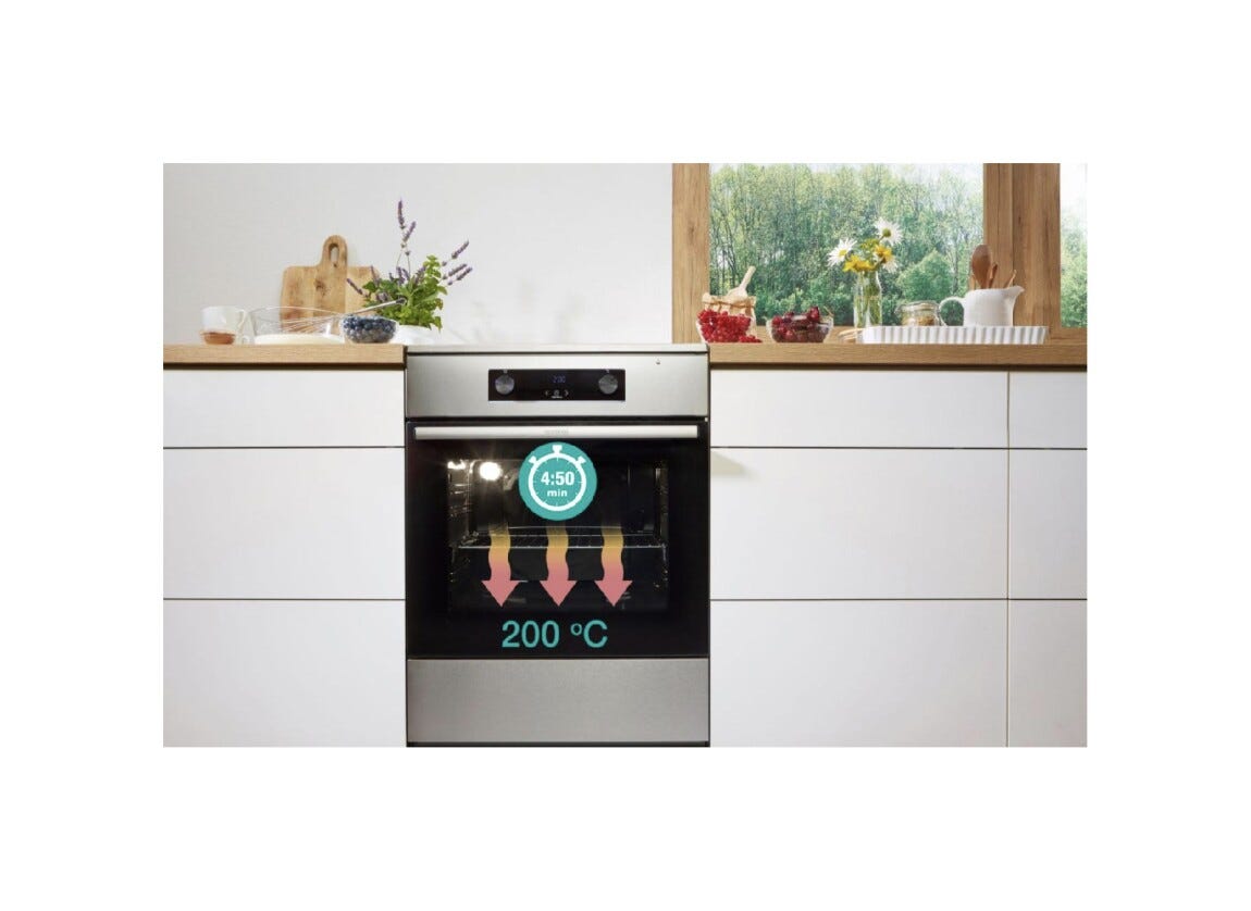 Gorenje GK5C65XV Cucina da accosto cm. 50 - 4 zone a gas - 1 forno elettrico - bianco/nero