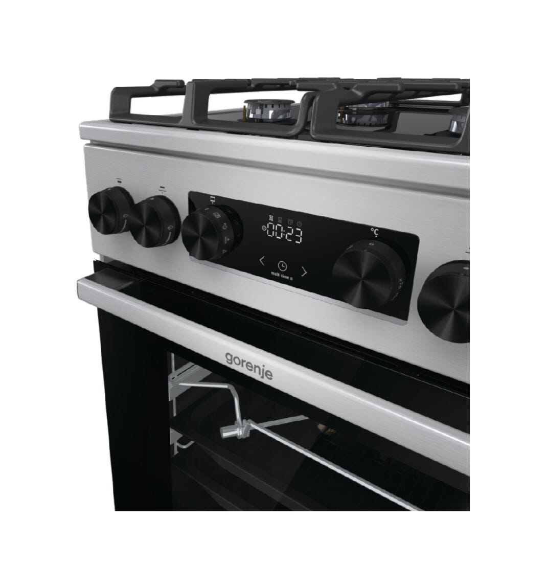 Gorenje GK5C65XV Cucina da accosto cm. 50 - 4 zone a gas - 1 forno elettrico - bianco/nero