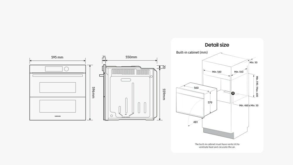 Samsung NV7B4345VAK/U2 Doppio forno elettrico cm. 60 - nero