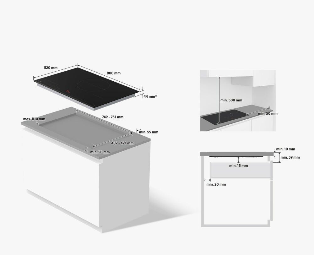 Samsung NZ85C5047KK/U1 Slim Fit Piano cottura a induzione cm 80 - vetroceramica nero