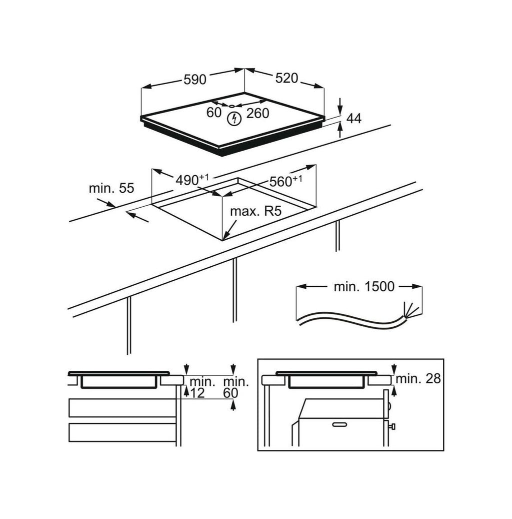 Electrolux LIR60433B Serie 300 Piano cottura a induzione cm. 60 - vetroceramica nero