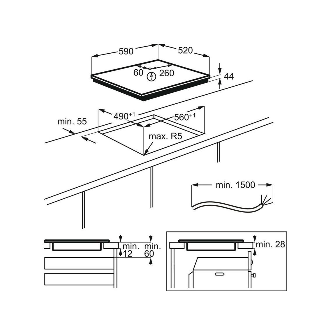 Electrolux LIR60433B Serie 300 Piano cottura a induzione cm. 60 - vetroceramica nero