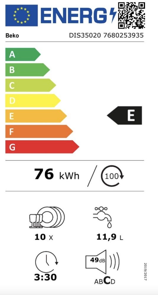 Beko DIS35020 Lavastoviglie integrata totale cm. 45 - 10 coperti