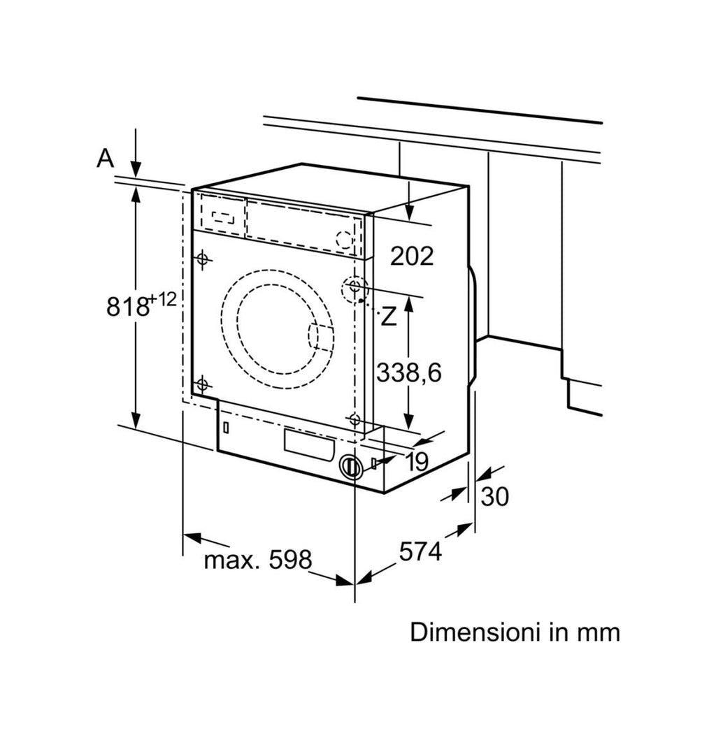 Siemens WI14W542EU IQ700 Lavatrice da incasso cm. 60 - capacità 8 kg - bianco
